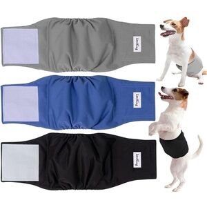 Wegreeco Washable Male Dog Belly Band 3 pack